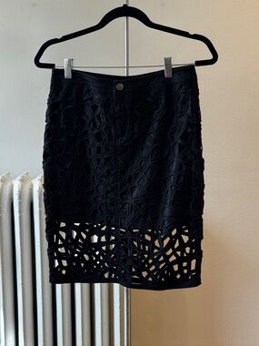 H&M Cut Out Pattern Midi Skirt